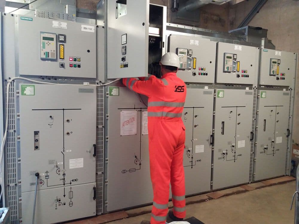 ISS engineer working on HV/LV switchgear